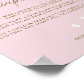 Late Night Luiers Baby shower Boho Daisies Roze Poster (Hoek)