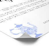 Late Night Luiers Baby Tea China Blauw Wit Kant Poster (Hoek)