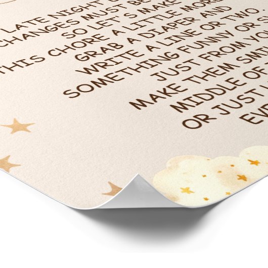 Late Night Luiers Beer Ballon Thema Spel Sign Poster (Hoek)