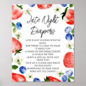 Late Night Luiers Berry Baby shower Poster (Voorkant)