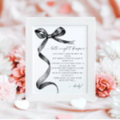 Late Night Luiers Black Bow Baby shower Poster