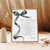 Late Night Luiers Black Bow Baby shower Poster