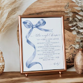 Late Night Luiers Blue Bow Baby shower Poster