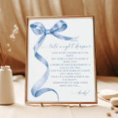 Late Night Luiers Blue Bow Baby shower Poster