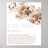 Late night luiers boho herfst herfstbloemen poster (Voorkant)