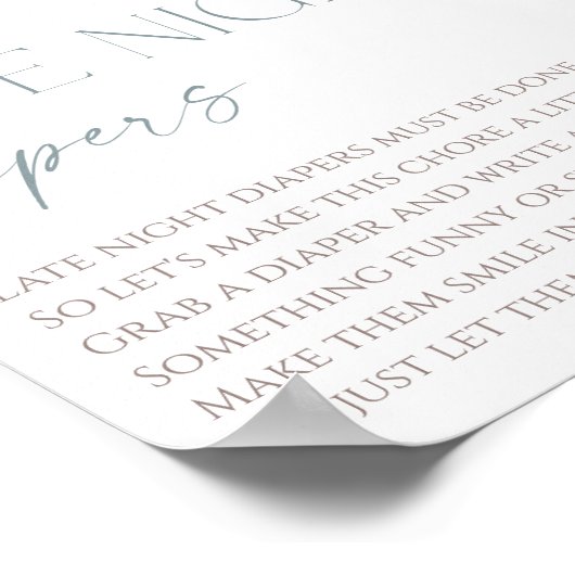 Late night luiers boho stoffige blauwe wilde bloem poster (Hoek)