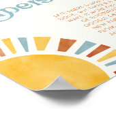 Late Night Luiers Boho Sun Baby shower Teken Poster (Hoek)