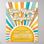 Late Night Luiers Boho Sunshine Baby shower Teken Poster (Voorkant)