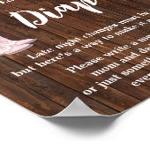 Late Night Luiers Game AA Cowgirl Baby shower Poster (Hoek)