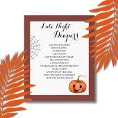 Late Night Luiers Halloween Baby shower Spel Poster