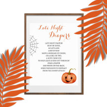 Late Night Luiers Halloween Baby shower Spel