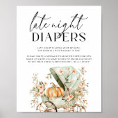 Late Night Luiers Herfst Little Pumpkin Baby showe Poster (Voorkant)