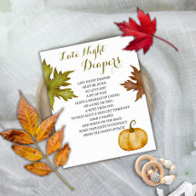 Late Night Luiers Herfst Pompoen Baby shower Game