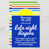 Late Night Luiers Hier komt het Son Baby shower (Voorkant / Achterkant)