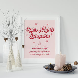 Late Night Luiers Kerst Baby shower Spel Poster