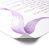 Late Night Luiers Lavendel Bow Baby shower Poster (Hoek)