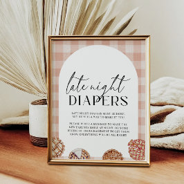 Late Night Luiers Little Cutie Pie Baby shower Poster