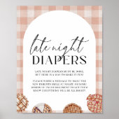 Late Night Luiers Little Cutie Pie Baby shower Poster (Voorkant)