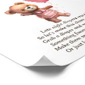 Late Night Luiers Meisje Baby shower Game Poster (Hoek)