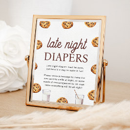 Late Night Luiers Melk en Koekjes Baby shower Poster