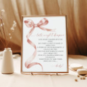 Late Night Luiers Mocha Bow Baby shower Poster