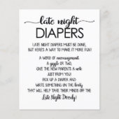 Late Night Luiers Printable, Rustiek Baby shower (Voorkant)