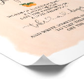 Late Night Luiers Sinaasappel Citrus Baby shower T Poster (Hoek)