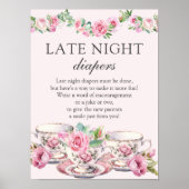 Late Night Luiers Tea Party Baby shower Spel Poster (Voorkant)
