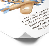Late Night Luiers Teddy Bear Baby Boy Shower Game Poster (Hoek)