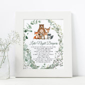 Late Night Luiers Woodland Baby shower Poster