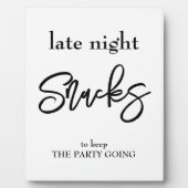 Late night Snack wedding sign Tabletop Fotoplaat (Voorkant)