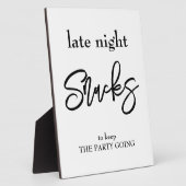 Late night Snack wedding sign Tabletop Fotoplaat (Zijkant)