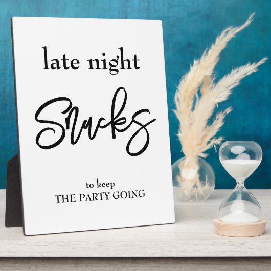 Late night Snack wedding sign Tabletop Fotoplaat (Zijkant)