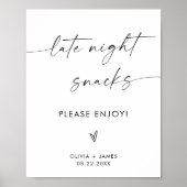 Late Night Snacks Trouwbord, Bruiloft Snack Bar Poster (Voorkant)