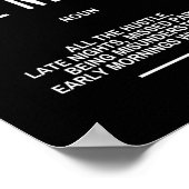 Late Nights Motivatie Citaat Poster (Hoek)
