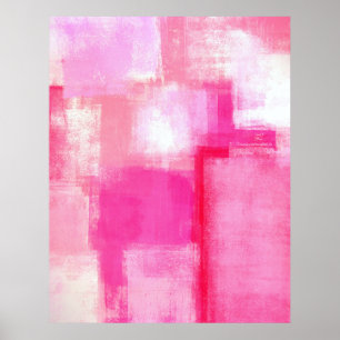 'Late' roze Abstracte Art Poster afdrukken