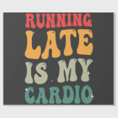 Late Running is mijn Cardio Funny Retro Fitness Gi Cadeaupapier (Vlak)