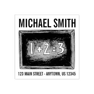 Late schoolbord Wiskunde lerarenklasse Adres Rubberstempel