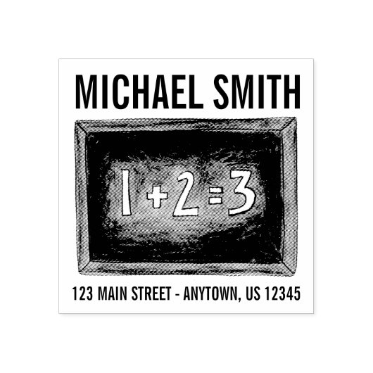 Late schoolbord Wiskunde lerarenklasse Adres Rubberstempel (Afrduk)