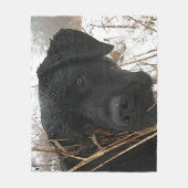 Late Season Hunt - Black Lab - Labrador Fleece Deken (Voorkant)
