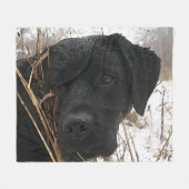 Late Season Hunt - Black Lab - Labrador Fleece Deken (Voorkant (Horizontaal))