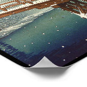 Late sneeuw langs de Edo rivier Hasui Kawase winte Poster (Hoek)