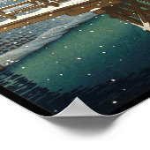 Late sneeuw langs Edo River hasui kawase winterkun Poster (Hoek)