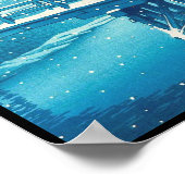 Late sneeuw langs Edo River hasui kawase winterkun Poster (Hoek)