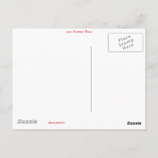 Late Summer Blaze Briefkaart (Achterkant)