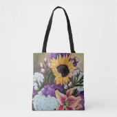 "Late Summer Bouquet" Floral Canvas tas (Voorkant)