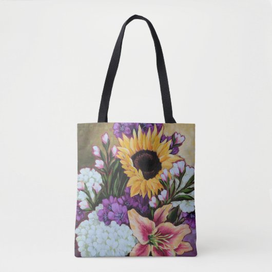 "Late Summer Bouquet" Floral Canvas tas (Voorkant)