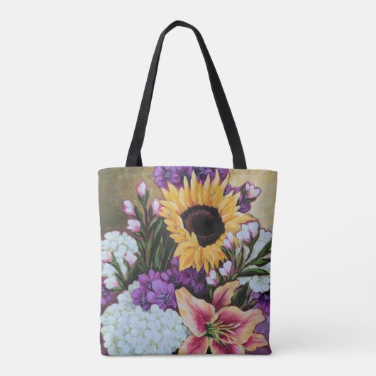 "Late Summer Bouquet" Floral Canvas tas (Achterkant)