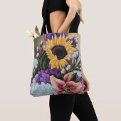 "Late Summer Bouquet" Floral Canvas tas (Dichtbij)