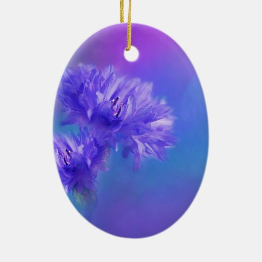 Late Summer Flower Blue Paarse Cornflower Keramisch Ornament (Achterkant)